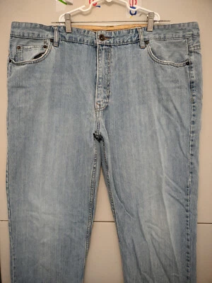 Jeans Plugg Para Hombre 42x32 Azul Pierna Recta Denim 100% Algodón Lavado Ligero Sólido De Colección Foto 1 de 4