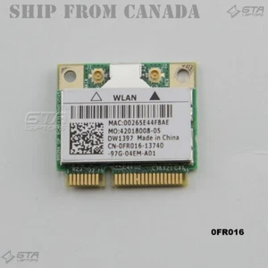 Tarjeta de red inalámbrica Wifi Dell/Broadcom DW1397 BCM94312HMG 0FR016 - Imagen 1 de 2