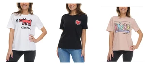 Keith Haring Womens T-Shirt Crewneck Relaxed Fit Lightweight - Picture 1 of 10