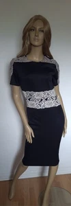 Beautiful Bodycon Dress By AX Paris Size 10 NWOT Navy Blue With Lacy Accents - Picture 1 of 3