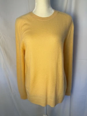 Lafayette 148 100% Cashmere Sweater Pullover Relaxed Crewneck Yellow Large - Image 1 of 4