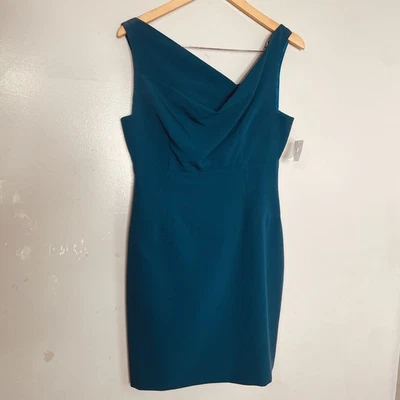 Vestido Jackie O BLACK HALO talla 8 en azul verdoso funda sin mangas $390 Foto 1 de 4