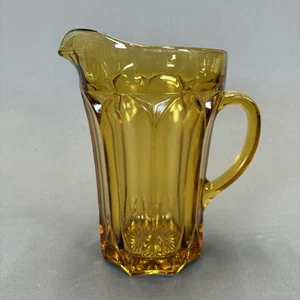 Anchor Hocking Fairfield Amber Glass Pitcher 8" 40 Ounce Paneled Heavy MCM - Picture 1 of 8