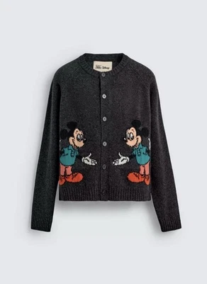 Harry Lambert x Zara x Disney Mickey Wool Cardigan  XL Gray (Ships from USA) - Image 1 of 3