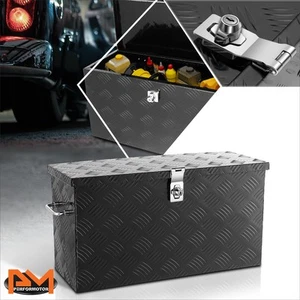 Caja de herramientas de camión asas laterales fijas de aluminio con banda de rodadura de diamante de 27 x 9,4 x 12,6" negra - Imagen 1 de 7