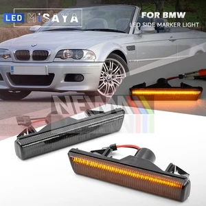 Smoked LED Fender Side Marker Light Indicator Blinker For BMW E46 LCI M3 2-Door - Picture 1 of 12