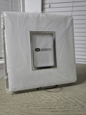 Creative Memories White 12x12 Scrapbook Wedding Album 4x6 Silver Photo Frame - Image 1 of 4