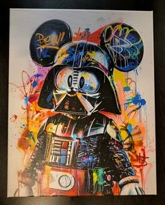 Darth Vader Mickey Star Wars Graffiti Canvas 11x14 - Picture 1 of 5