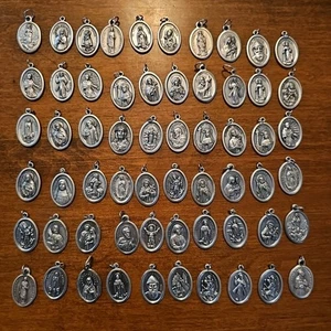 Vtg Pray For Us Italy Religious Medals Lot of 60 Charms Pendants Nice - Picture 1 of 11
