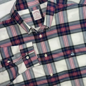 Brooks Brothers 346 Herren Langarm Button Down Gr. XL kariert mehrfarbig - Bild 1 von 8