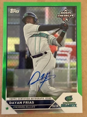 2023 Topps Pro Debut - Dayan Frias #PD-151 Green Foil Autograph /99 (RC, AU) - Image 1 of 2