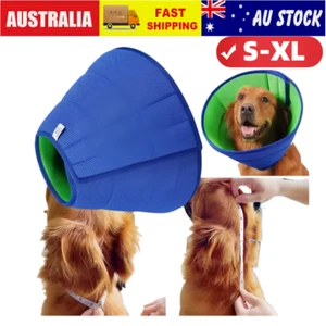 Pet Dog Cat Adjustable Elizabethan Collar Soft E Collar Cone Healing Recovery AU - Picture 1 of 22