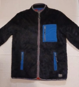 Boy's American Eagle Outfitters Sherpa Black W/ Blue Trim Jacket Size Youth M - Picture 1 of 5