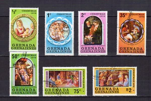 Grenade Grenadines 1976 Noël tableaux religieux série 7 timbres /TE1402 - Imagen 1 de 1
