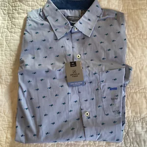 NWT Men's Van Heusen Dress Shirt Medium Slim Fit - Wrinkle-Free Light Blue Plane - Picture 1 of 3