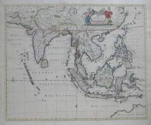 Original 1662 Map SOUTHEAST ASIA India Philippines Siam Sumatra Java Taiwan Laos - Picture 1 of 14