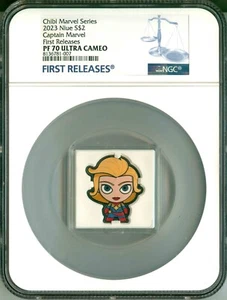 2023 Niue S$2 Chibi Marvel Series Captain Marvel FR NGC PF70 UC Box & COA OGP - Picture 1 of 6