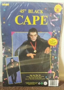 Mantello in vinile Rubie's Vintage Halloween Vampiro/Dracula 45" con collare nuovo!! - Foto 1 di 2