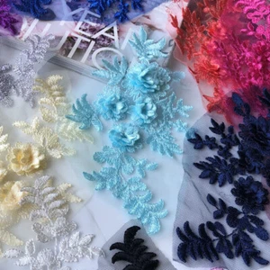 Flower Embroidered Sewing Diy Decoration Clothes Accessories Wedding Dress - Picture 1 of 27