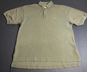 Tommy Hilfiger Poloshirt Gr. M Waffelstrick Military Grün Freizeit Wappen Logo K49 - Bild 1 von 5