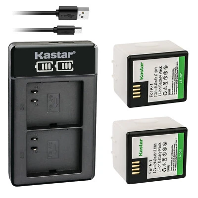 Kastar 2Pcs A-1 Battery + Charger for Arlo PRO Arlo PRO 2 Camera VMA4400 VMC4030