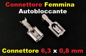 10x Terminale Faston Femmina 6,3x0,8 Autobloccante Capicorda da Crimpare 10Pezzi - Foto 1 di 1