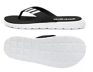 Adidas Men Comfort Slipper Black White Shoes Slide Flip-Flop GYM Sandals EG2069 - Picture 1 of 7