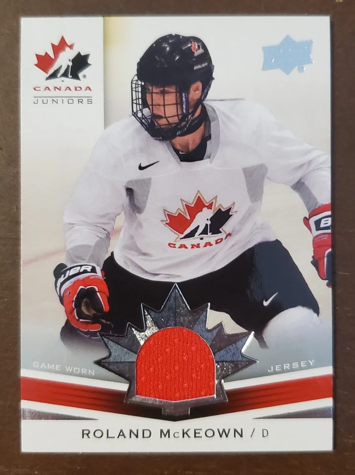 2014 UPPER DECK TEAM CANADA JUNIORS GAME WORN JERSEY ROLAND MCKEOWN - Image 1 of 2