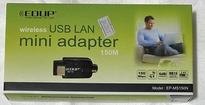 EDUP EP-MS150N 150Mbps Wireless-N USB 2.0 Adapter w/5dBi Antenna (Black) - Image 1 of 2