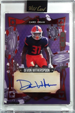 2023 WILD CARD 5 DRAW DEVON WITHERSPOON ROOKIE AUTO 4/4 PURPLE RED SEAHAWKS MINT