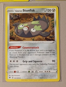 3x Galarian Stunfisk 125/185 Pokemon card Vivid Voltage uncommon NM - Picture 1 of 3