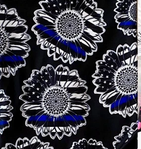 Dünne blaue Linie Sonnenblume CAPRI LEO Polizei superweiche Yoga Band Leggings rts - Bild 1 von 2