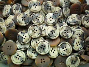 23mm 36L Cream Brown Beige Abstract Marbled 4 Hole Craft Buttons Button (W712)
