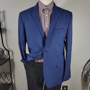 Ben Sherman Men's Sport Coat Blazer Two Button Navy Plaid 42R - Picture 1 of 17