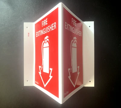 🔥🧯ONE..3-D RIGID PLASTIC 5 英寸 X 6.5 英寸消防扩展标志🔥🧯 — 第 1/2 张图片
