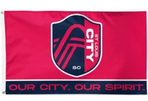 ST. LOUIS CITY SC-MLS-Red-Deluxe Outdoor Flag-3x5-new-SHIPS FAST! - Picture 1 of 2