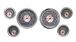 SS01SLF Classic Instruments 6 Gauge Kit 3 3/8" & 2 1/8" Silver Series - Picture 1 of 1