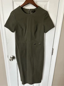 Banana republic olive green work dress short sleeve nwt size 4 - Picture 1 of 7