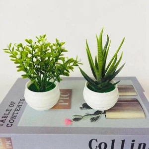 Mini Artificial Aloe Plants Bonsai Small Simulated Tree Pot Plants Fake Flowers - Picture 1 of 41