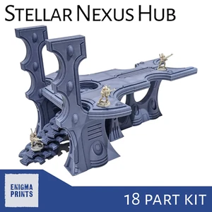 Stellar Nexus Hub #2 - 28 mm Space Elf Tavolo Scatter Terrain Stampa 3D - Foto 1 di 9