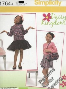 Pattern Simplicity Sewing Daisy Kingdom Girl Dress Jacket Bag Sz 3-8 NEW - Imagen 1 de 1