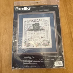 1996 Bucilla Through The Years 41336 Family Tree Counted Cross Stitch Kit - NIB - Picture 1 of 4