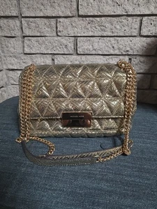Bolso de Hombro MICHAEL KORS Sloan Dorado Acolchado Pirámide Cadena Grande *Leer Descripción - Imagen 1 de 11