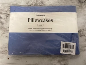 BROOKLINEN Pillowcases, 2 Standard, Blue - Picture 1 of 2