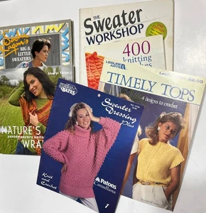 Knitting Book Lot (4 Books & 2 Patterns)  Vintage Sweater Patterns 1983-2010 2S2 - Picture 1 of 24