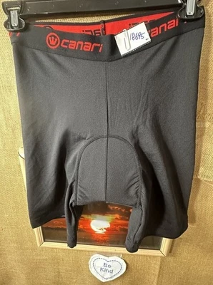 NWT Canari Gel men’s black cycling short M padded China - Image 1 of 4