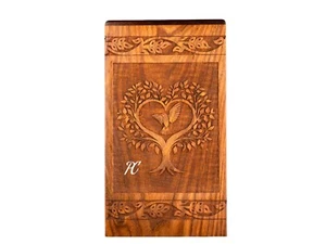 wooden urn box, urn box for human ashes,cremation urns for adults, urn box,urn - Picture 1 of 7