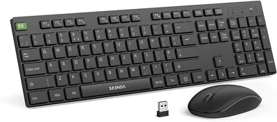 Seenda Wireless Slim Full Size Combo Keyboard & Mouse set, QWERTY UK 2.4G USB - Image 1 of 4