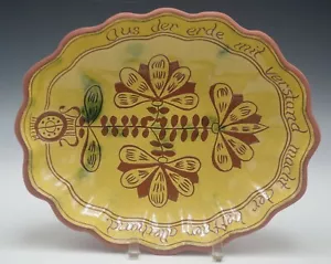 BREININGER REDWARE POTTERY ROBESONIA PENNSYLVANIA DUTCH OVAL PLATTER 1989 - Picture 1 of 7