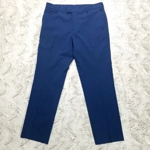 Van Heusen Pants Mens 34×30 Blue Dress Flat Front Flex Slim Dark Wash - Picture 1 of 11